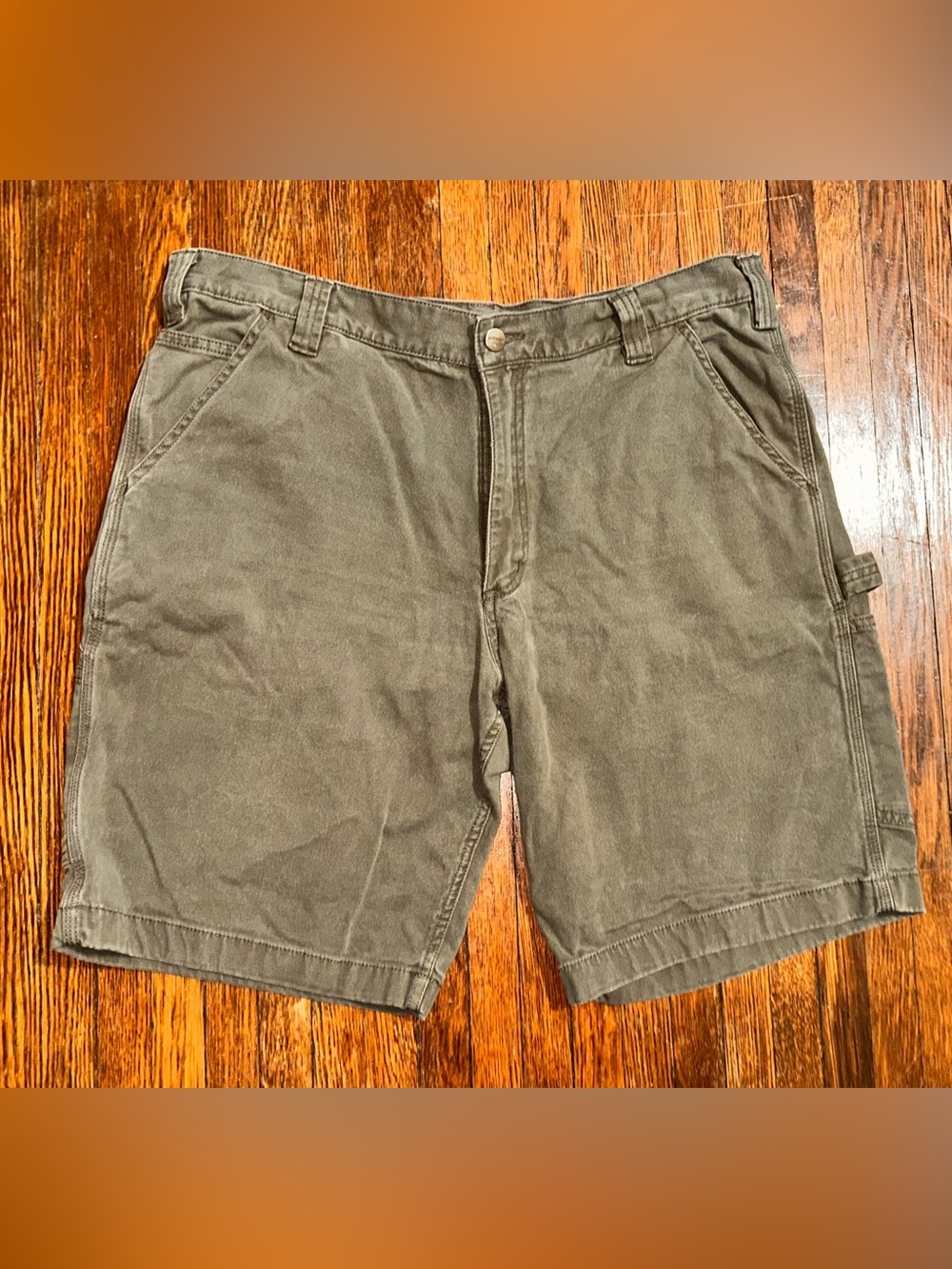 Men’s 38 Carhartt Gorpcore Green Khaki Relaxed Fit Shorts